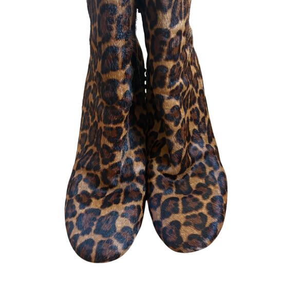 Jessica Simpson leather cheetah print studded heel booties SIZE 8.5 - Picture 2 of 7
